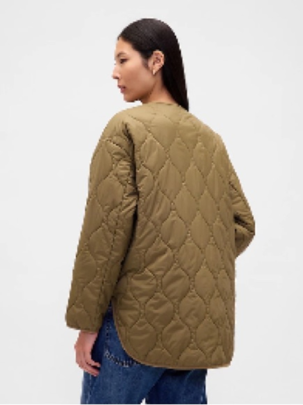 GAP Recycled Lightweight Oversized Quilted Liner Jacket - Picture 2 of 8